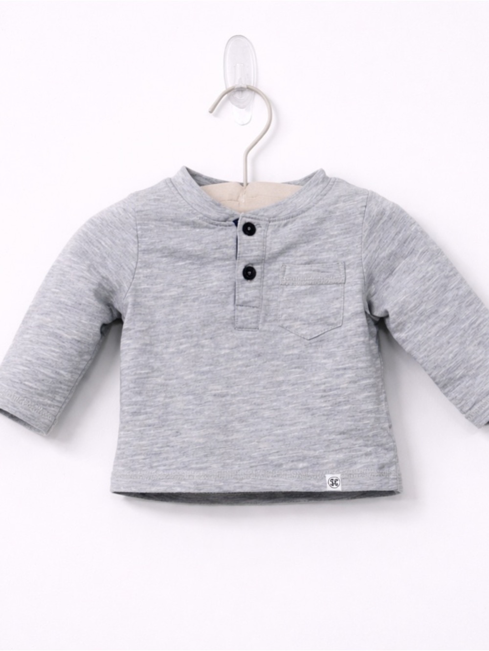 Heather Gray Henley Baby Top